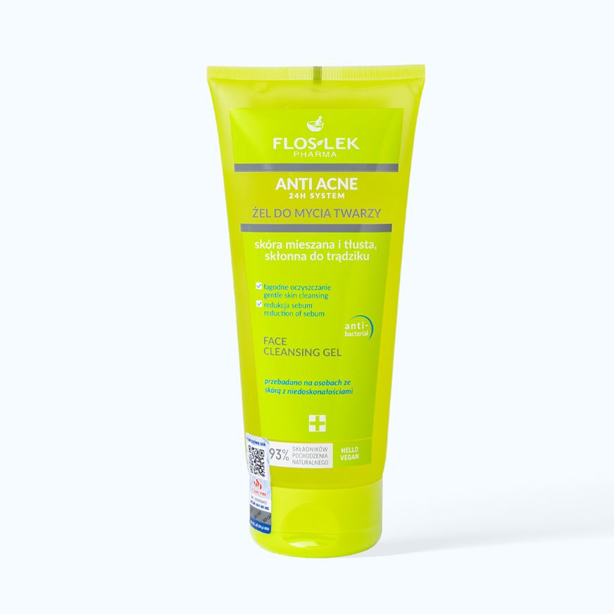 SỮA RỬA MẶT FLOSLEK ANTI ACNE FACE CLEANSING GEL CHO DA NHỜN MỤN 200ML