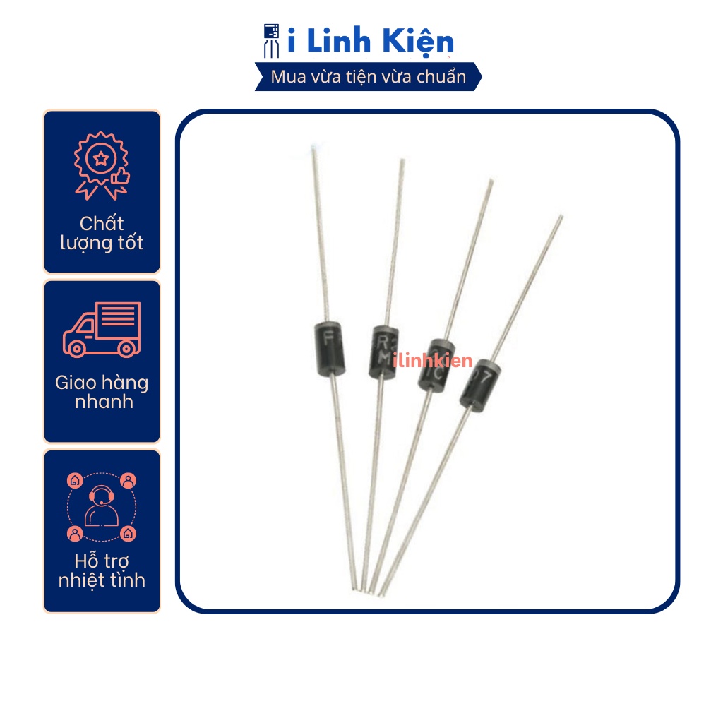 FR207 Diode xung 2A 1000V DIP đóng dây loại tốt (10 chiếc)