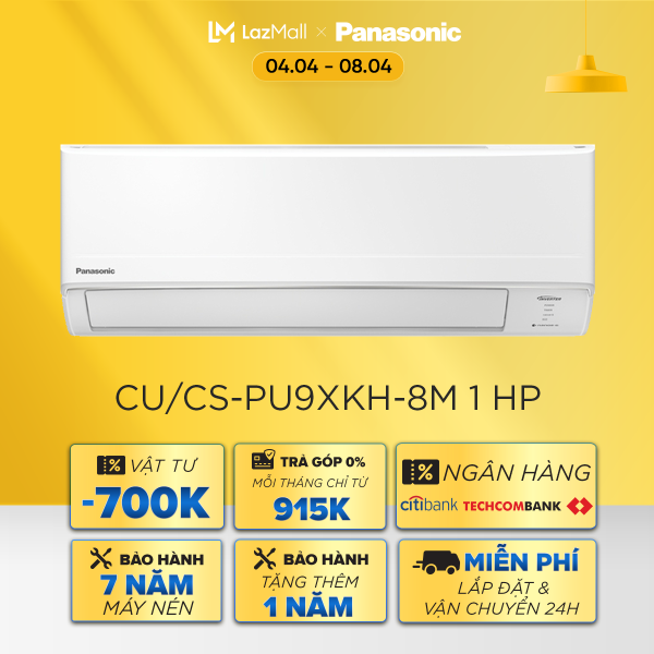 [Trả góp 0%][Giảm 500k phí vật tư] Máy lạnh Panasonic CU/CS-PU9XKH-8M - Một chiều - Inverter tiêu chuẩn