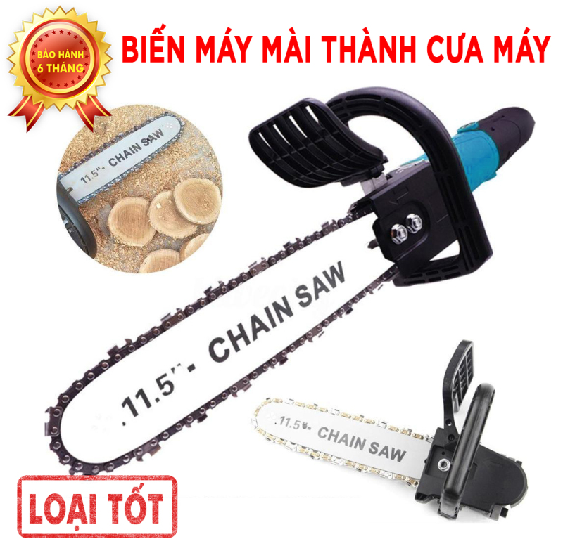 Bộ lưỡi cưa xích gắn máy mài Chain saw - Loại Xịn có bình tra dầu tự động gắn liền (29 Cm)