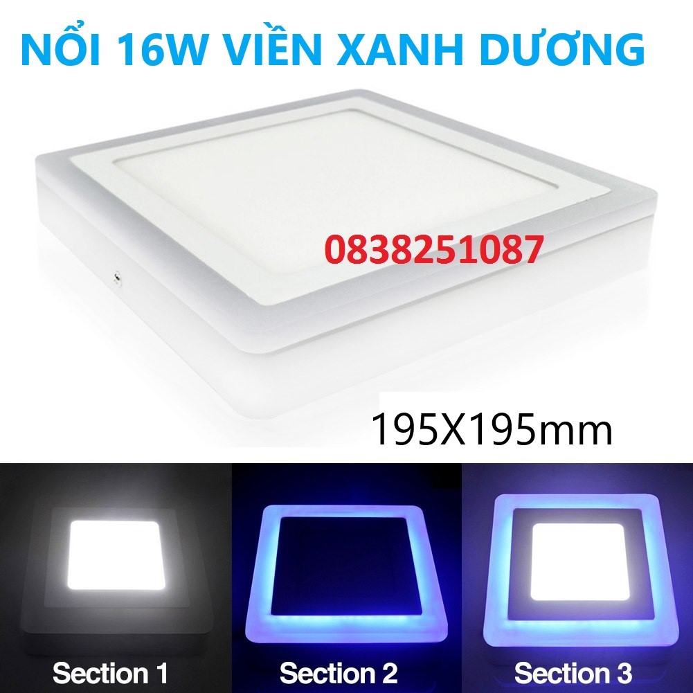 đèn trần trang trí 24w tròn 2 màu 3 chế độ