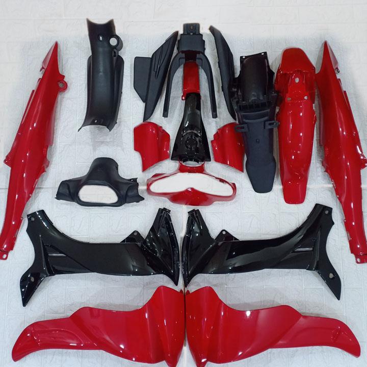 [TẶNG TEM] Bộ dàn áo xe JUPITER V - vỏ nhựa xe máy JUPITER V  nhựa ABS nguyên sinh cao cấp màu ĐỎ , phanh cơ A558 - có TẶNG BỘ TEM xịn.