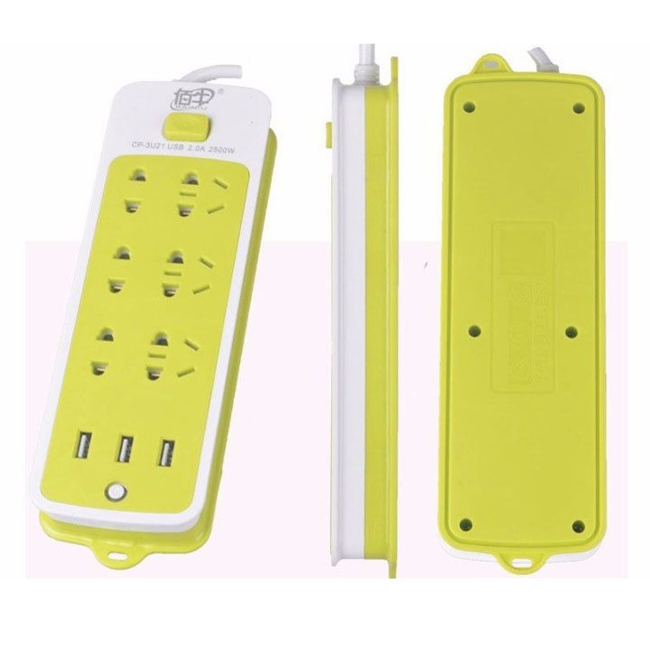 Ổ cắm điện đa năng 6 phích 3 cổng usb