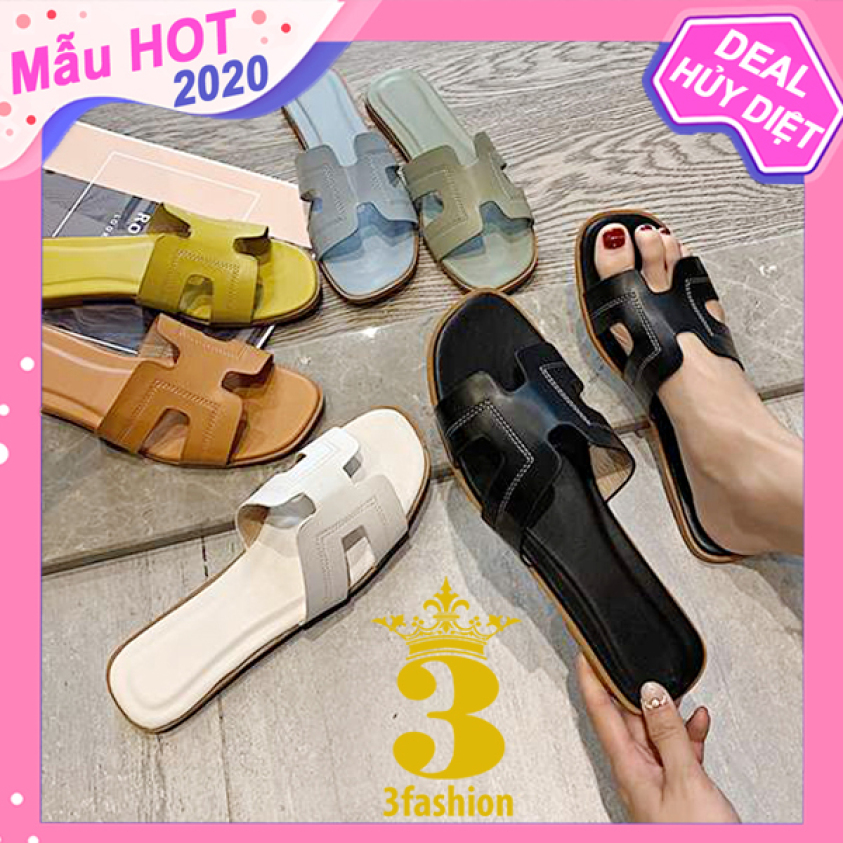 Dép Thời Trang Nữ 3Fashion Da PU Cao Cấp Quai Ngang Chữ H - 2567 giá rẻ