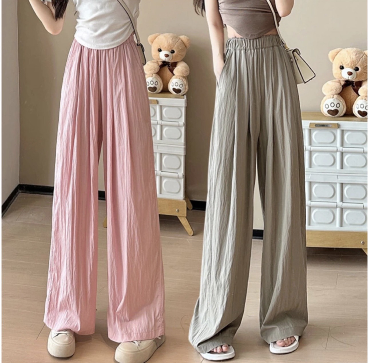 Quần ống suông gió nhăn xếp ly - 247storefashion - quan619_p10k5