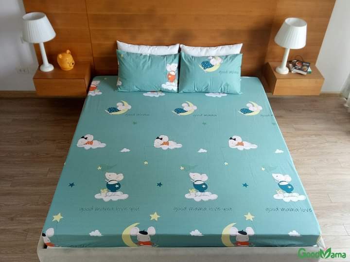 GA TRẢI GIƯỜNG CHỐNG THẤM HAI TRONG MỘT 100% COTTON GOODMAMA(ko vỏ gối)