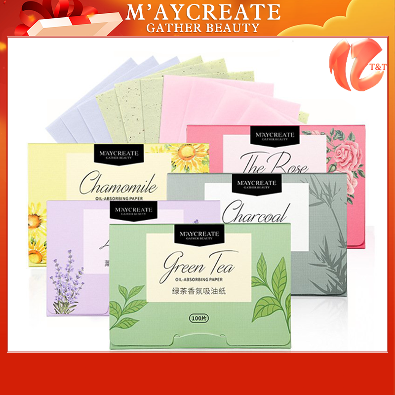 (Chính hãng) Giấy thấm dầu cao cấp 100 miếng Maycreate ( Mẫu Mới )