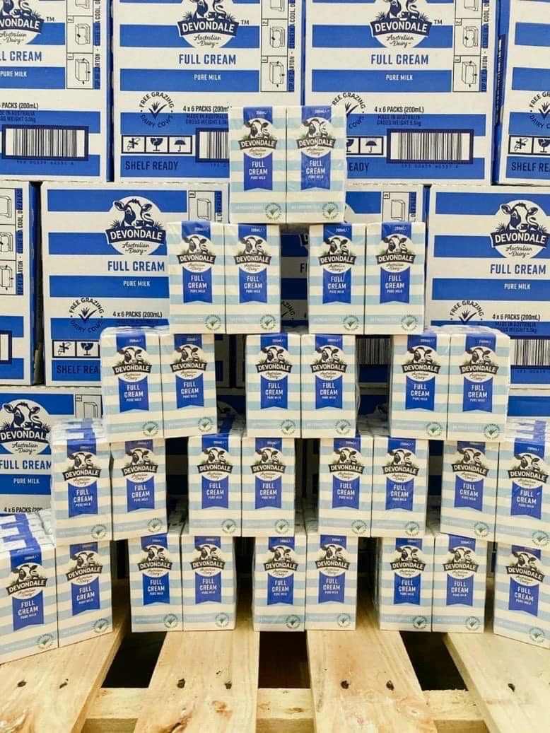 Sữa tươi Devondale full cream Úc ( 1 lốc x 6 hộp ) 200ml