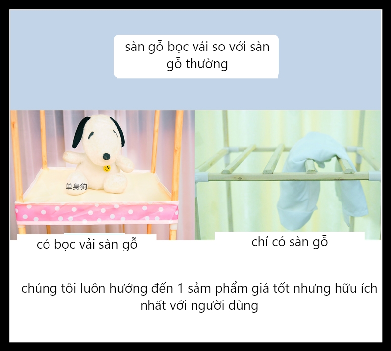 Tủ vải khung gỗ 3 buồng