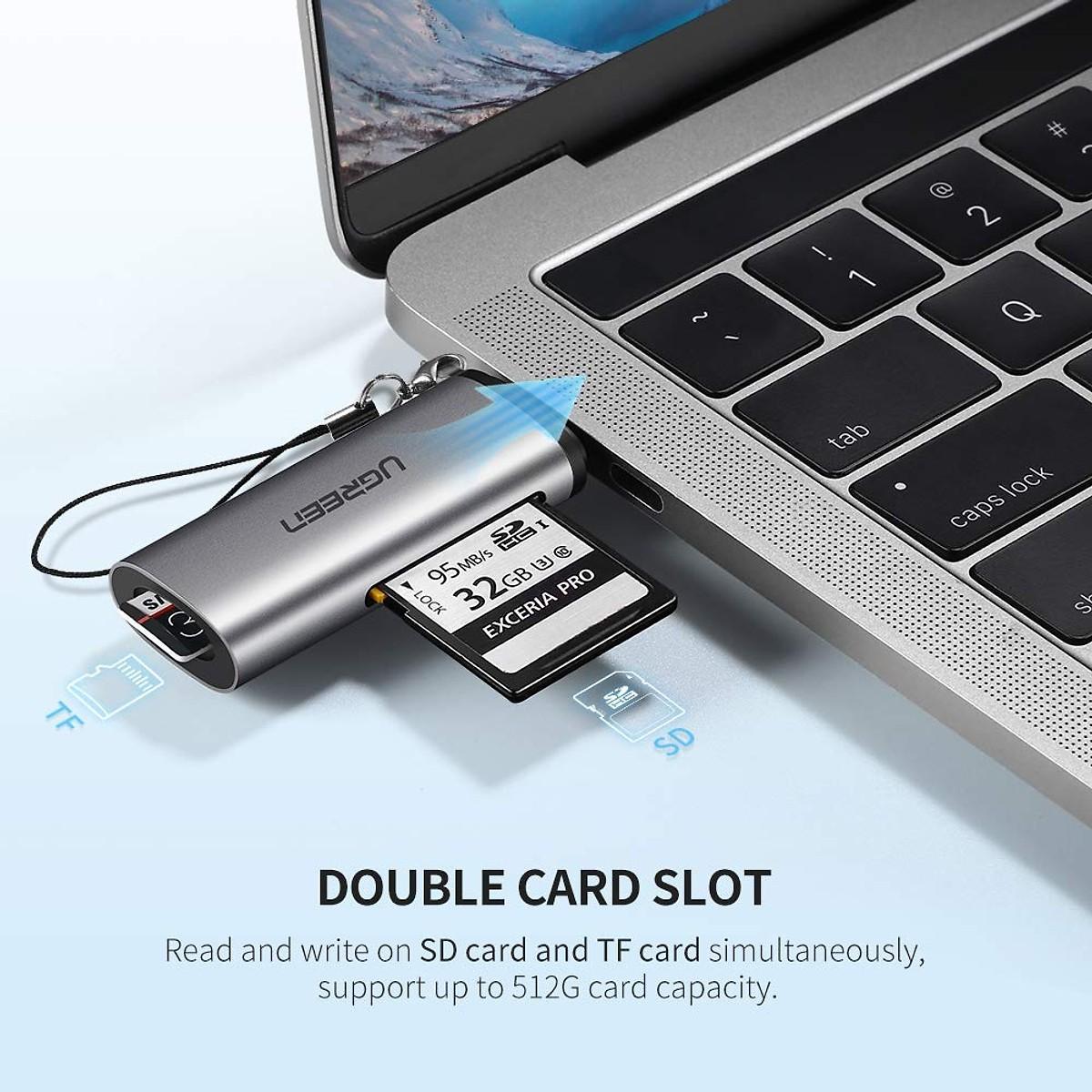 Đầu đọc thẻ SD/TF USB type-C Ugreen 50704 Chính Hãng