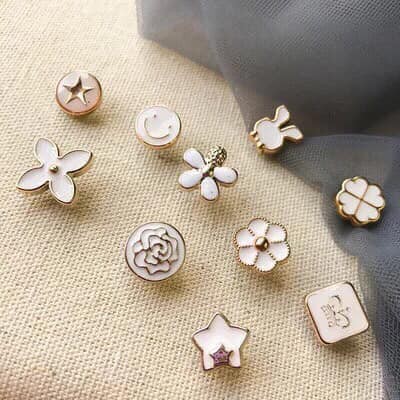 Sét 10 cài áo mini nhiều hình siêu đẹp, dễ thương