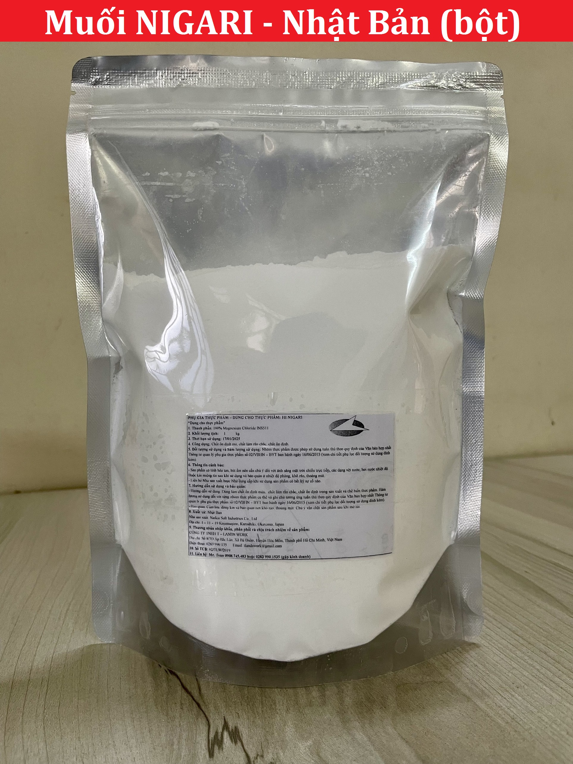 Muối Nigari thực phẩm 500g – Phụ gia tạo đông sữa đậu nành làm đậu hũ, nhập khẩu Nhật Bản