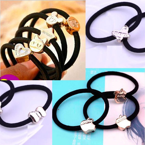 Set 10 Chun buộc tóc dây mầu đen