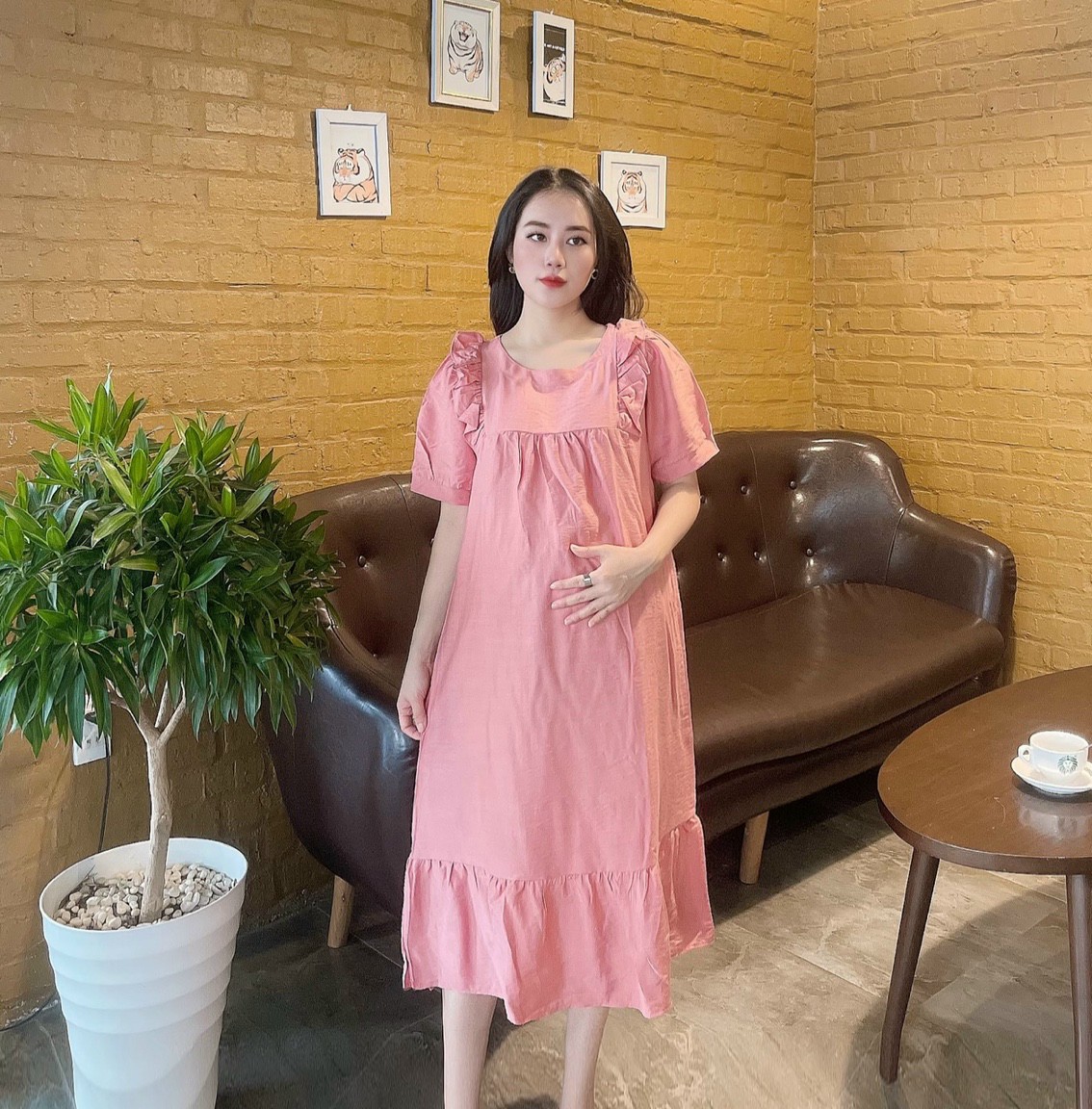 Váy suông nữ mùa hè-Đầm BABYDOLL form rộng bầu bì bon chen thoải mái (dưới 70kg)