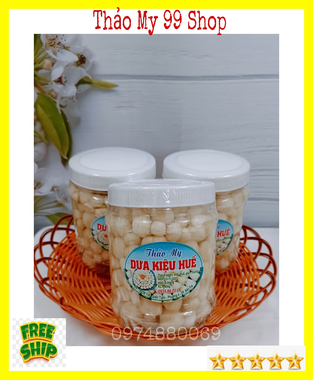 (Freeship) Dưa kiệu Huế chua ngọt hủ 850gr