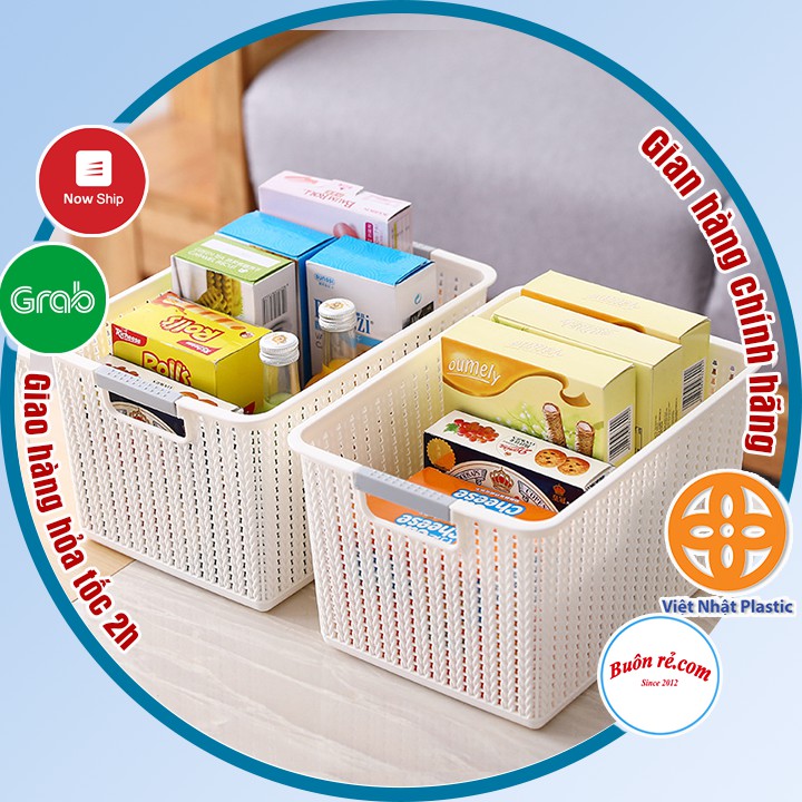 Combo 3 Rổ đan mây đựng đồ đa năng size Đại (3415-3) Việt Nhật -Giỏ đan đựng quần áo, dụng cụ nhà bếp - br 01262