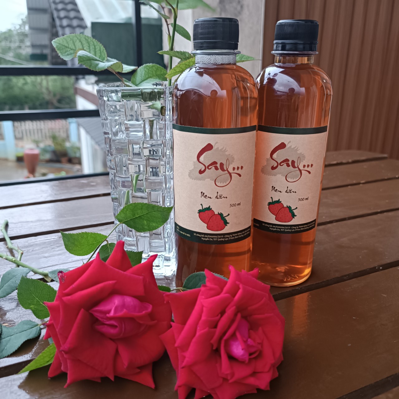 Men dâu tây đà lạt tự nhiên chai 500ml