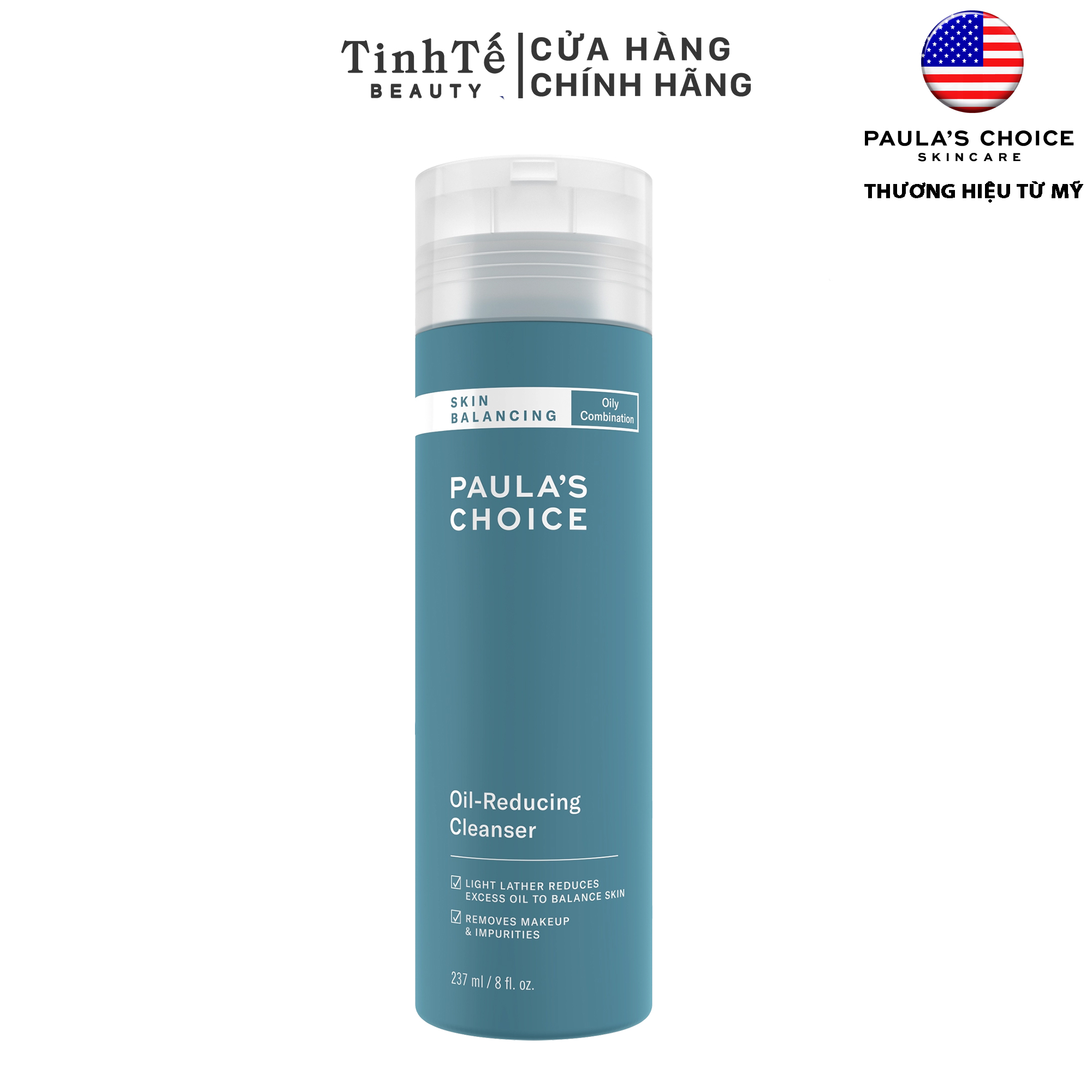 Sữa rửa mặt cân bằng độ ẩm và giảm dầu Paula's Choice Skin Balancing Oil Reducing Cleanser