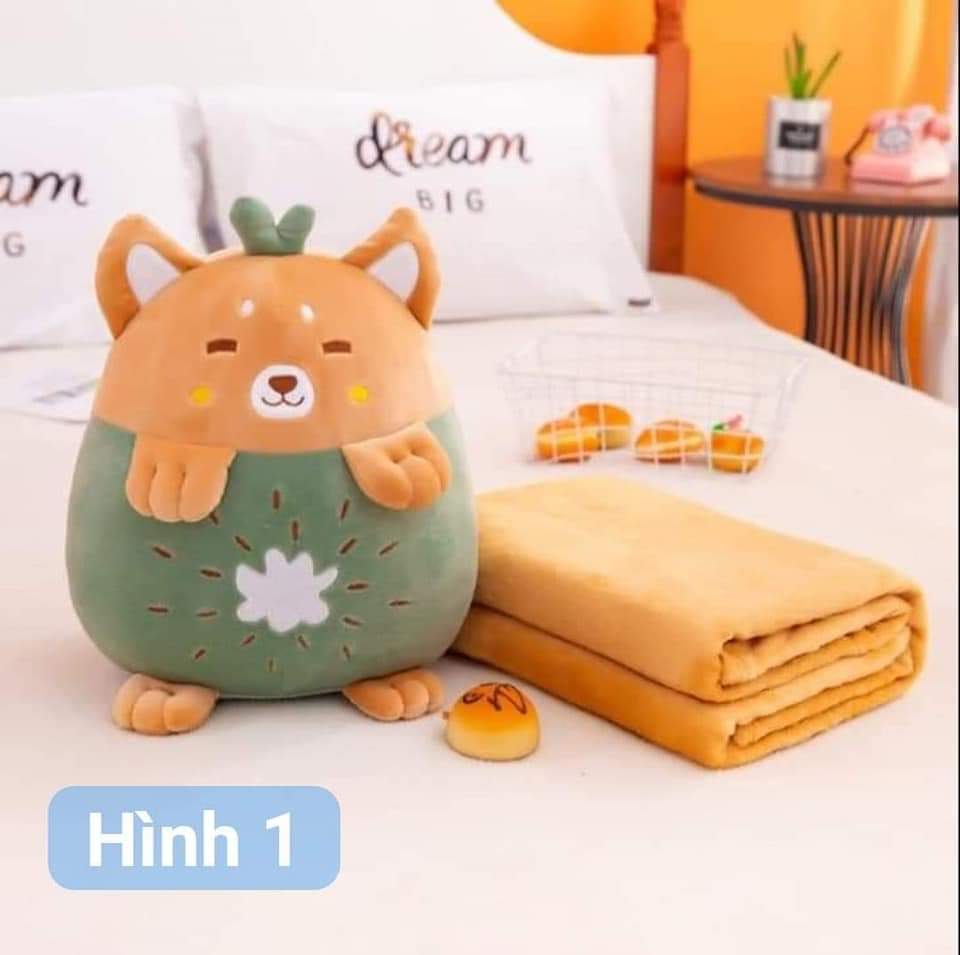 Bộ chăn gối văn phòng hoa quả biểu cảm