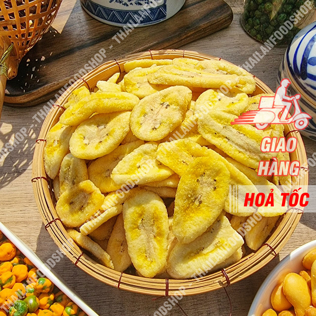 Chuối sấy giòn nguyên miếng - túi 500gr