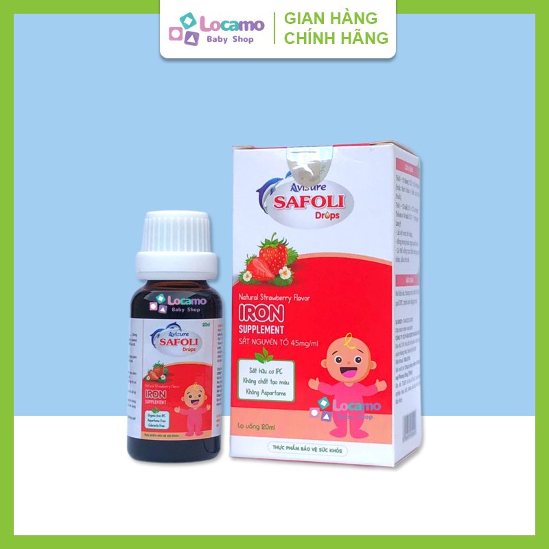 Siro Avisure Safoli Drops Sắt hữu cơ cho bé bổ sung sắt hỗ trợ giảm tình trạng thiếu máu giảm mệt mỏi ở trẻ