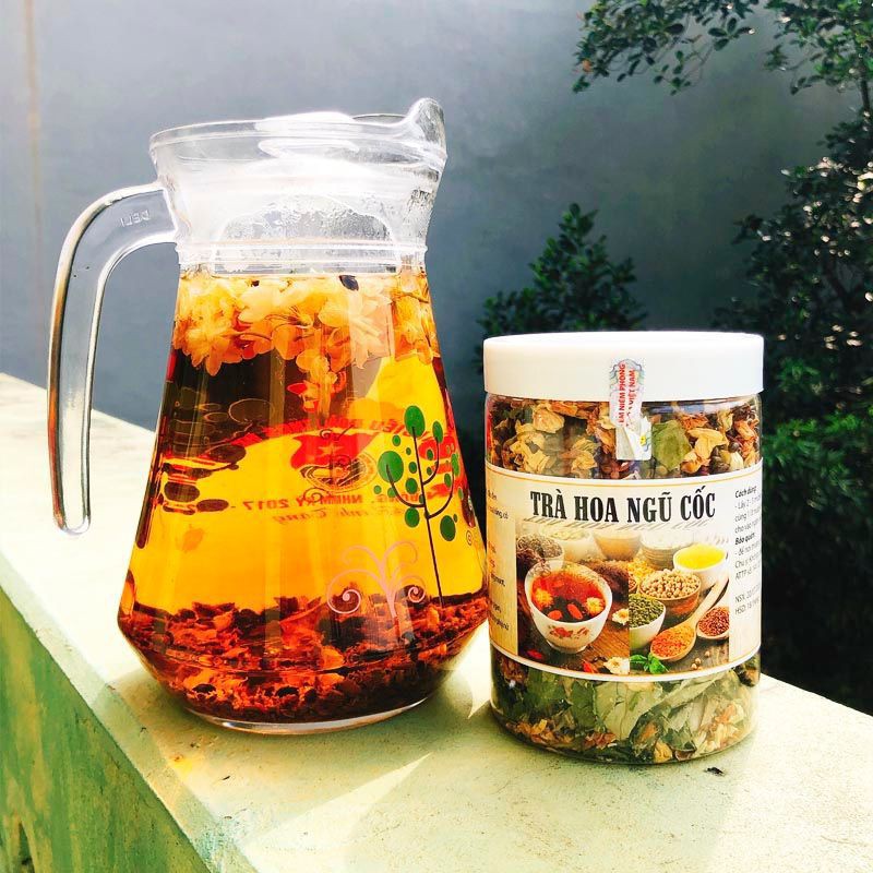 1kg Trà hoa ngũ cốc mát gan, trà hoa thương hiệu Việt giải độc, thanh nhiệt cơ thể