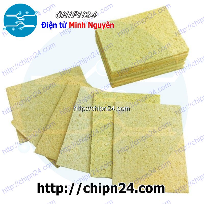 [2 miếng] (f8) bọt biển (dùng chùi đầu mỏ hàn 3.5x5cm/4x6cm/6x6cm/tròn) - [chọn loại]