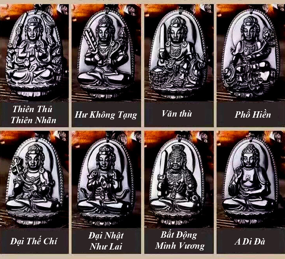 Dây chuyền Phật bản mệnh-Hình Phật đủ mẫu