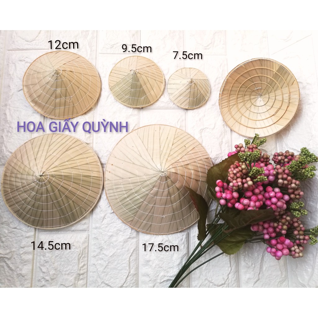 NÓN LÁ MINI TRANG TRÍ (đường kính 7.5cm/9.5cm/12cm/14.5cm/17.5cm)