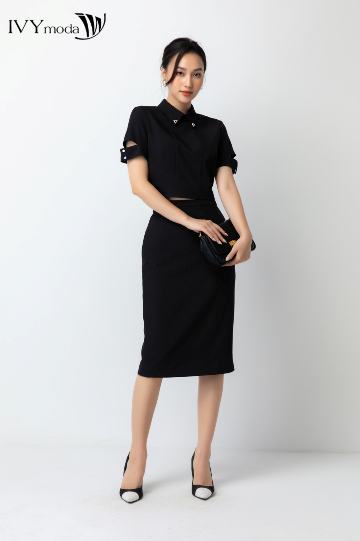 Chân váy bút chì dáng Basic xẻ sau IVY moda MS 31M6601