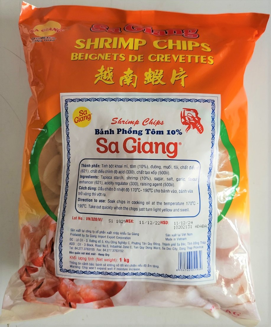 SA GIANG [GÓI LỚN 1Kg] BÁNH PHỒNG TÔM [VN] Shrimp Chips