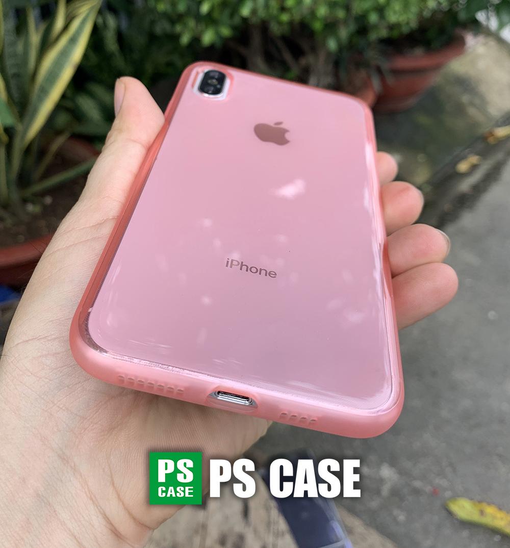 Ốp lưng dẻo hồng mờ chống sốc cao cấp dành cho iPhone XS MAX - PS Case phân phối