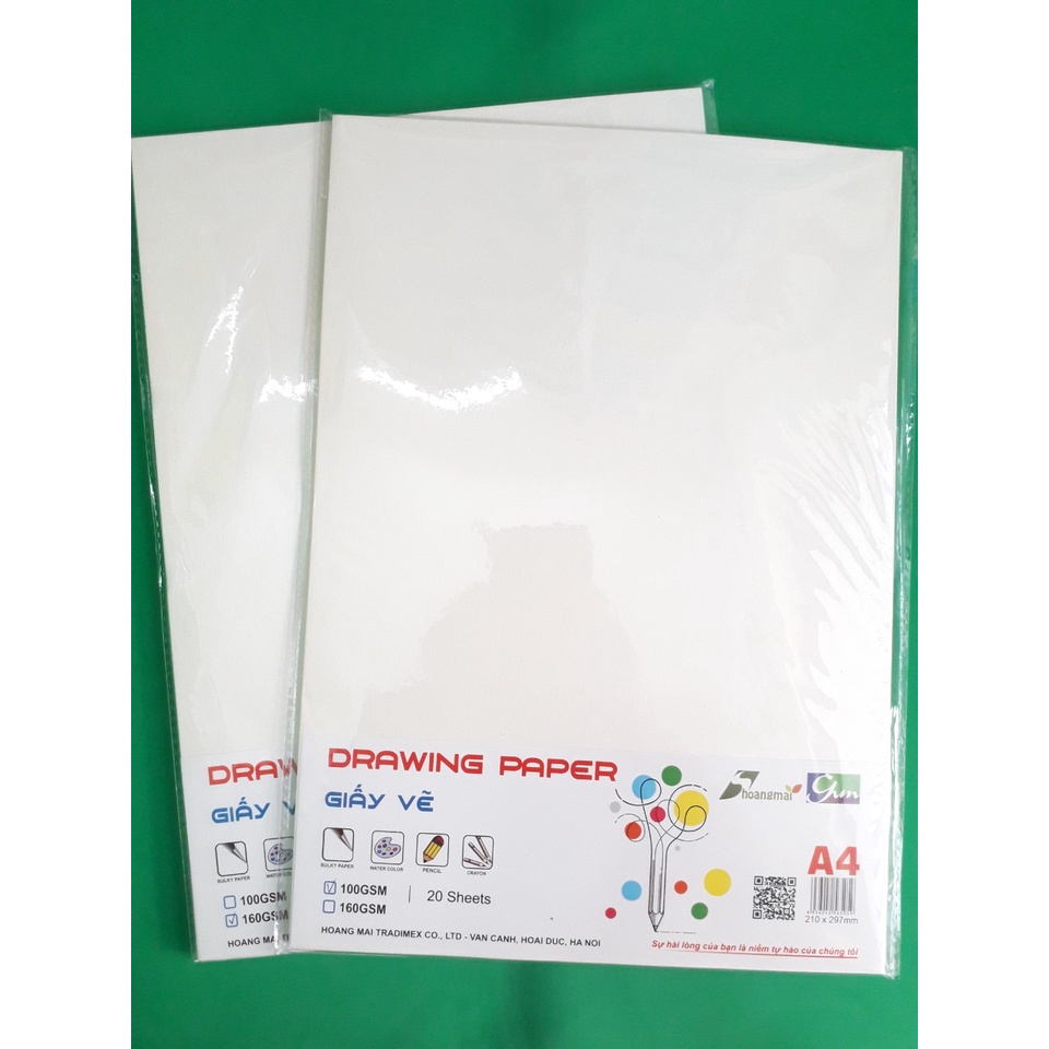 Giấy vẽ A4 Drawing paper Định lượng 100gsm Hoàng Mai