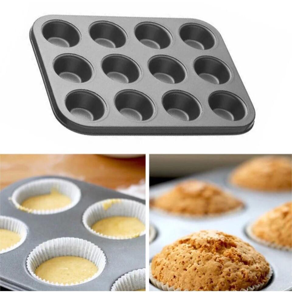 Khuôn cupcake 12 lỗ chống dính