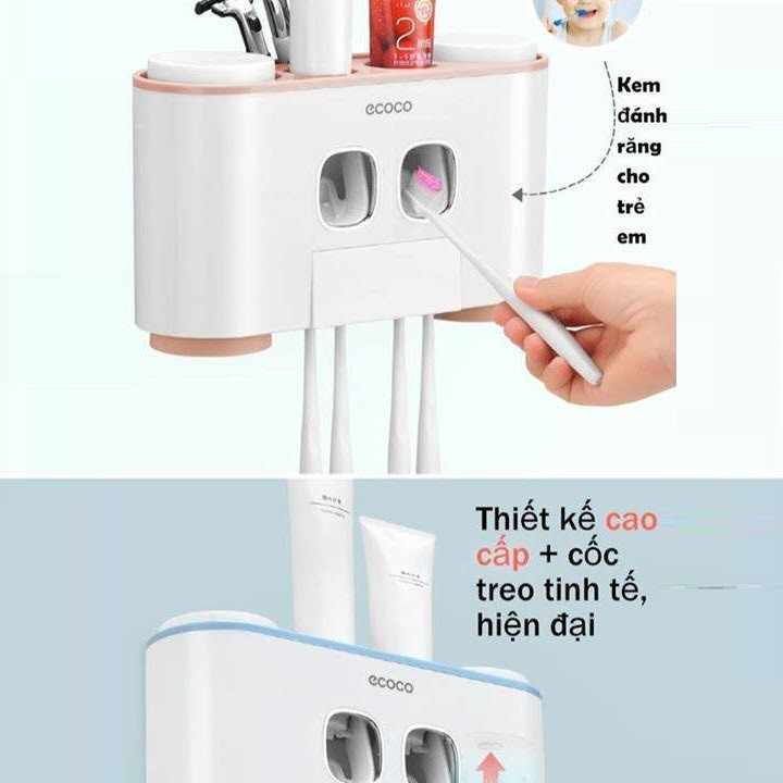 Bộ nhả kem đánh răng tự động cao cấp ECOCO 4 cốc