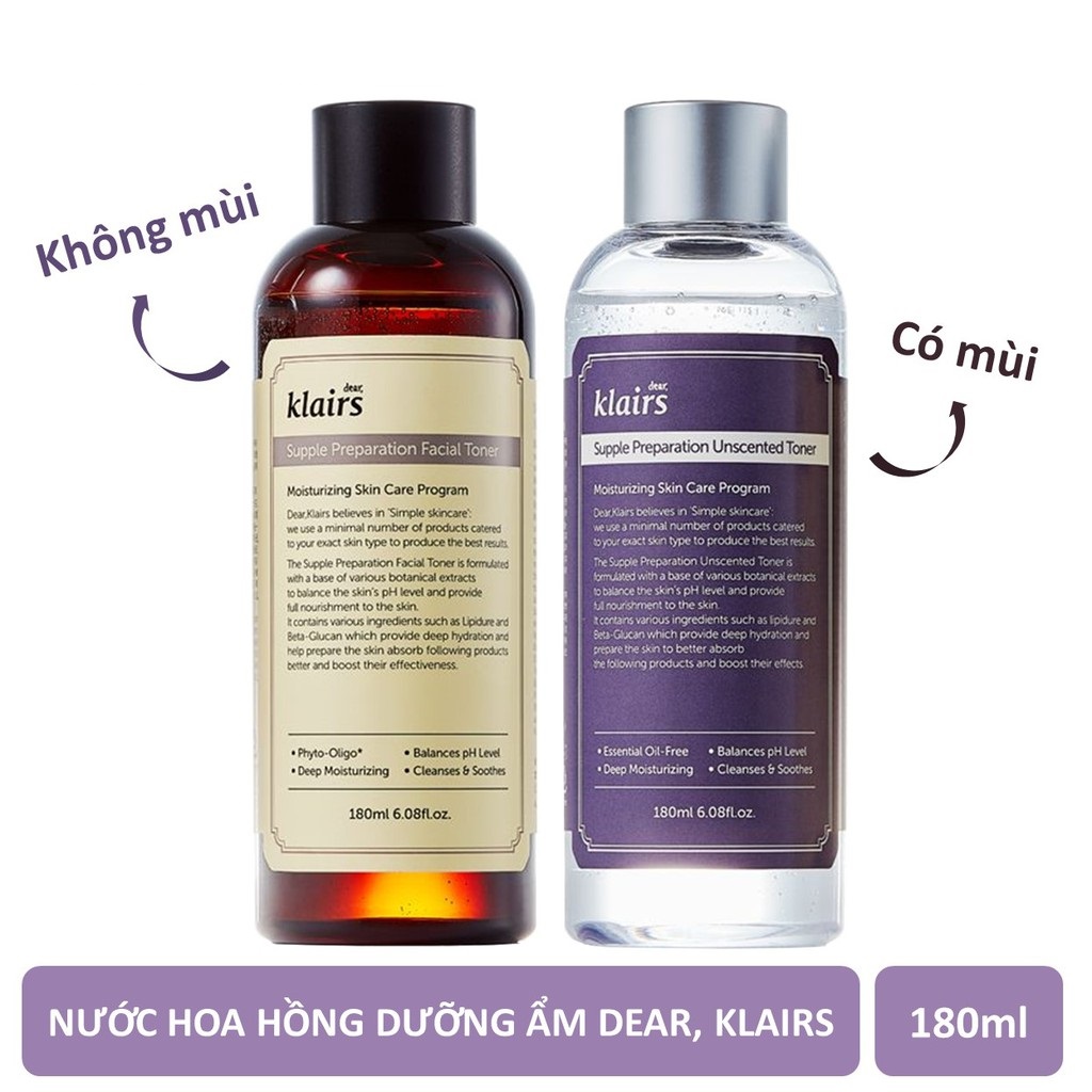 Nước Hoa Hồng Dưỡng Ẩm Klairs Supple Preparation Toner 180ml