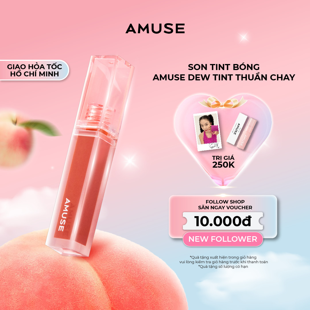 Son Tint Bóng AMUSE Dew Tint Thuần Chay