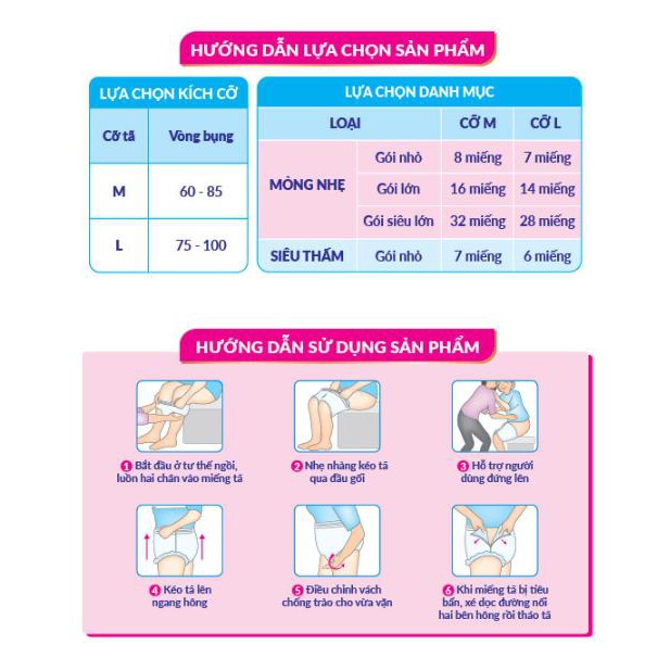 [HCM]Tã Quần Caryn Loại Mỏng Nhẹ M8/M16/M32