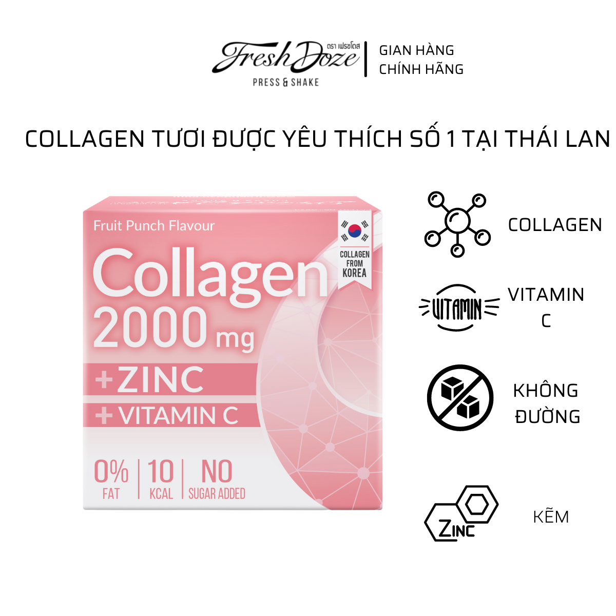 Pack 30 hộp Collagen FreshDoze ZinC