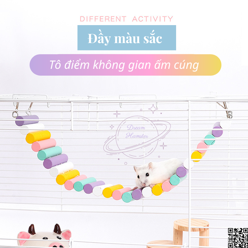 Thang gỗ uốn nhiều màu cho hamster