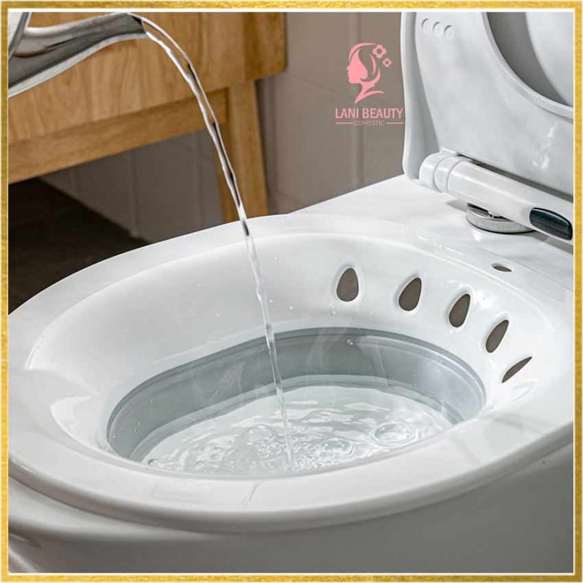 Chậu Xông Hơi Vùng Kín, Châu Xông Hơi Sau sinh Tiện lợi- chậu có thể gập gọn, rất tiện lợi.