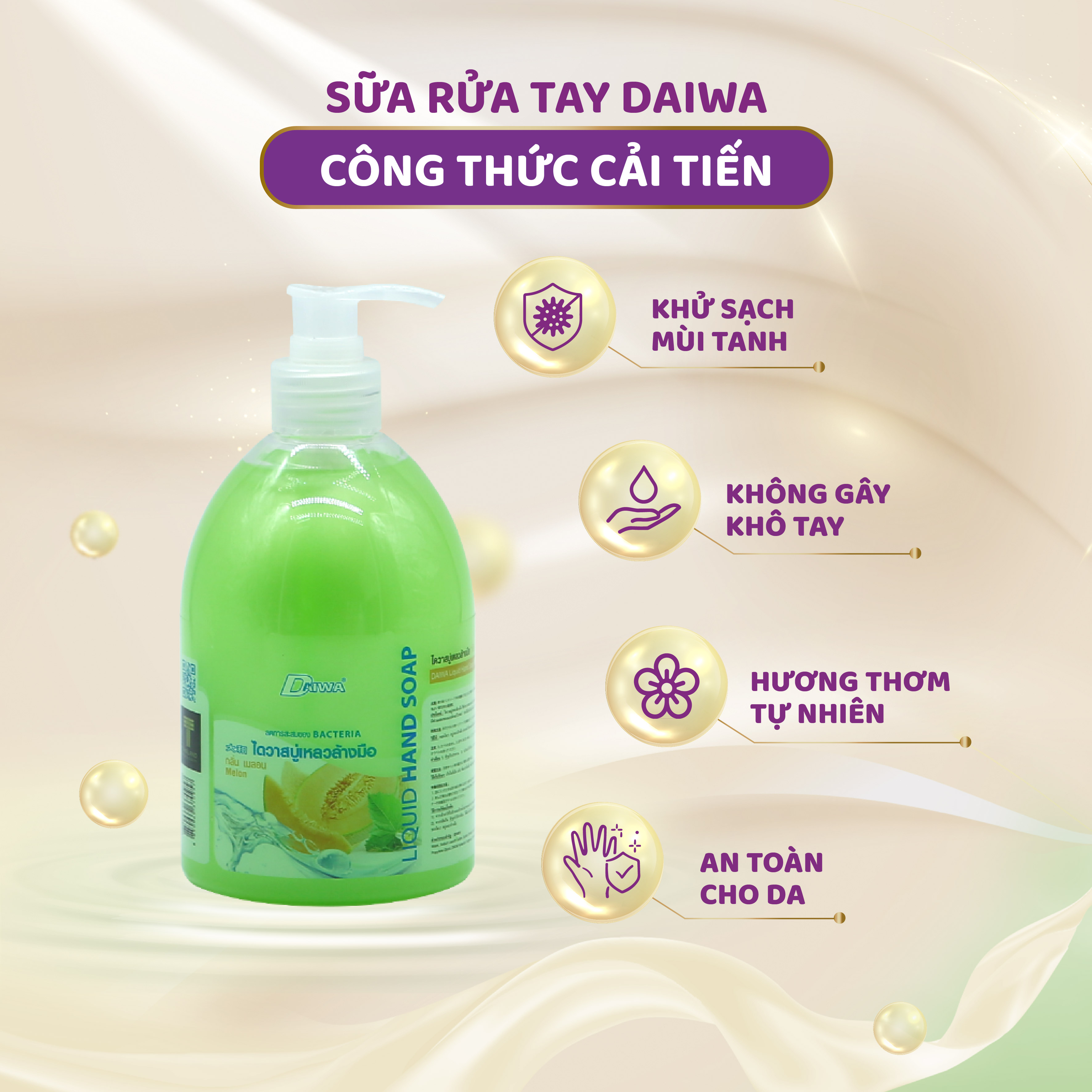 Nước rửa tay diệt khuẩn Daiwa 500ml