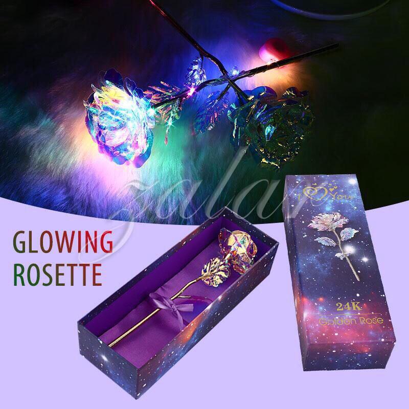 [HCM]QUÀ TẶNG VALENTINE HOA HỒNG MẠ VÀNG 24K PHÁT SÁNG 7 MÀU KHÔNG ĐẾ CHỮ LOVE MẪU MỚI 2020