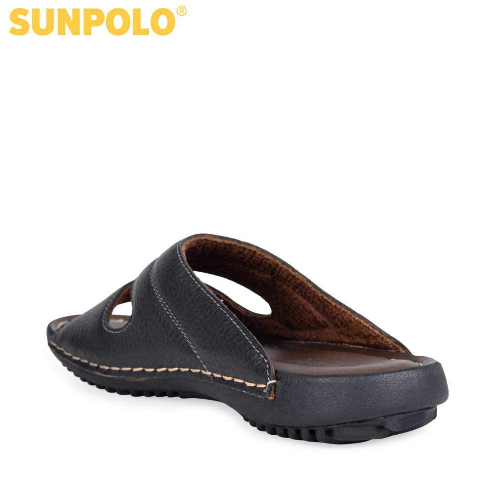Dép nam da bò SUNPOLO DQN024 (Đen, Nâu)