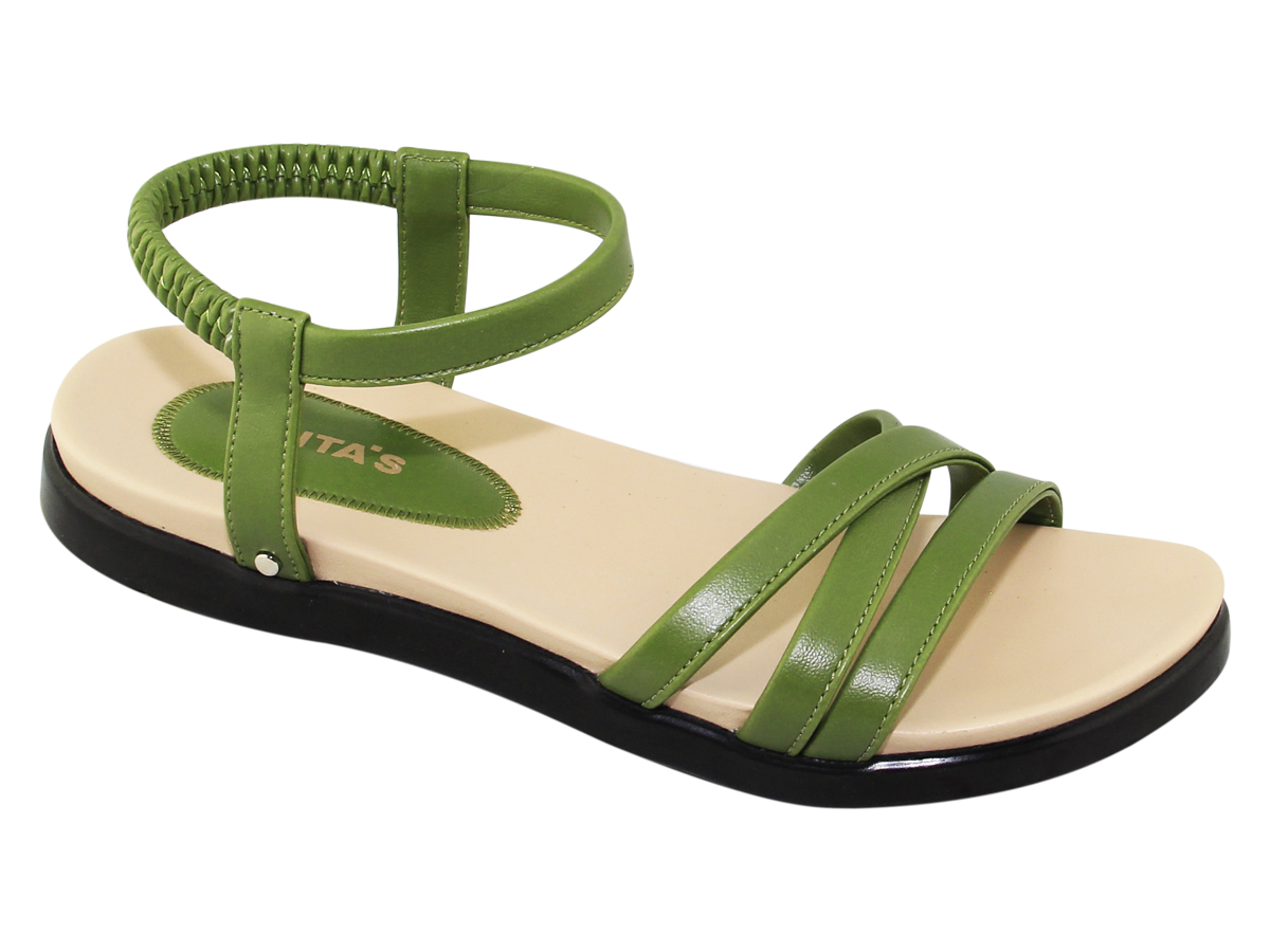 Sandal đế bằng nữ Bita's SYN.277 (Rêu + Đen + Nâu + Trắng)