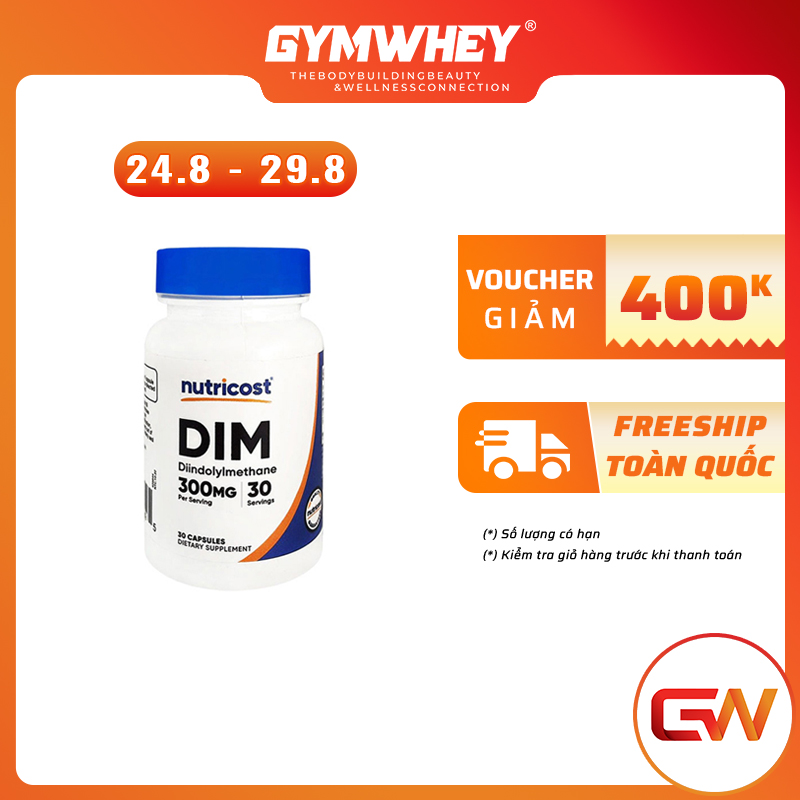 Nutricost dim 300mg viên uống cân bằng hóc môn t e s t o s t e r o n e và e s t r o g e n cho nam và nữ