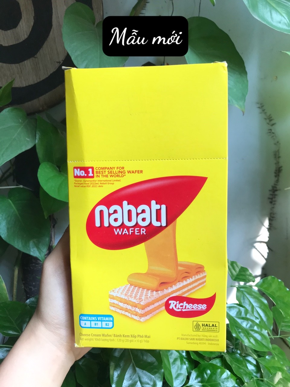 Bánh Kem Xốp Phô Mai Richeese Nabati Cheese Cream Wafer (Hộp 20 thanh x 6g)