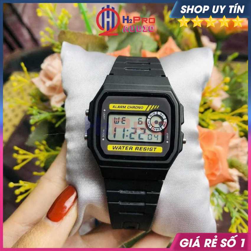 Đồng Hồ Điện Tử F-94W Thái Lan Cao Cấp-Chống Nước-Siêu Bền-Nhẹ, Đồng Hồ Nam, Nữ Mặt Vuông Huyền Thoại-H2pro Audio