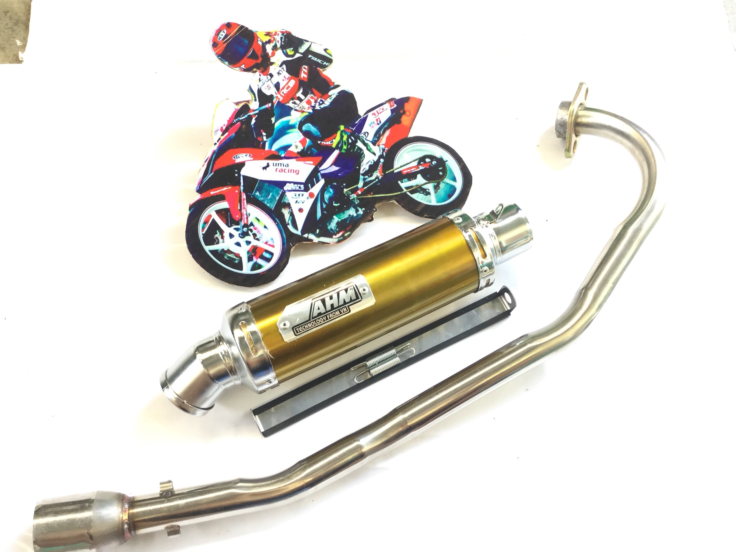 Pô độ ahm đen - Cổ Pô Lắp Exciter 135