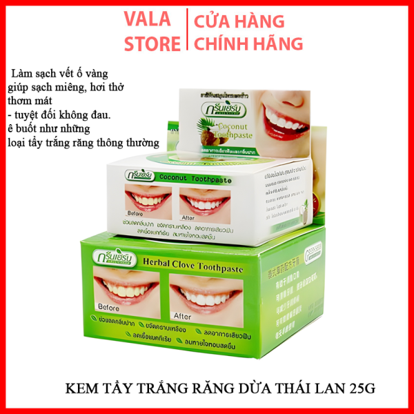 [ set 2 hộp] Bột trắng răng dừa thái lan, Ngăn ngừa tốt các vấn đề về nướu, mảng bám, sâu răng